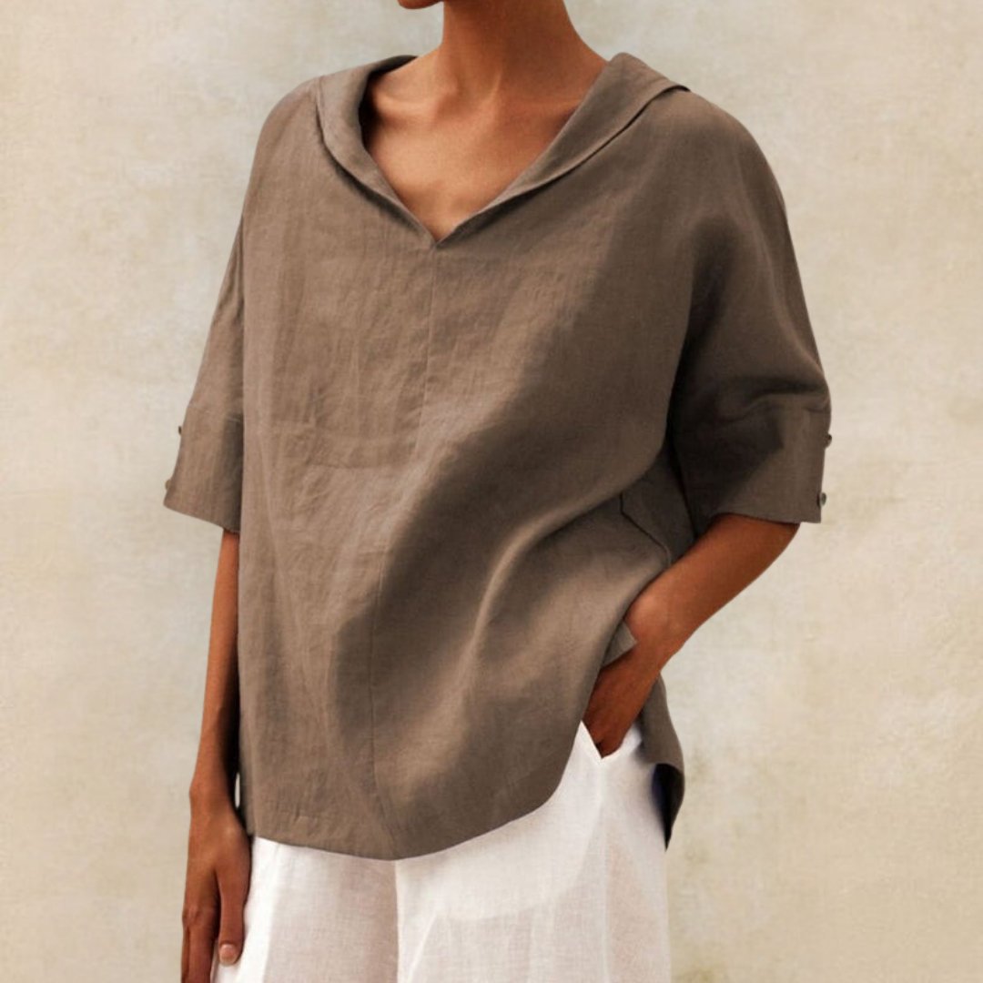 VIDAL BORDEAUX | CHEMISE À COL EN V POUR FEMME