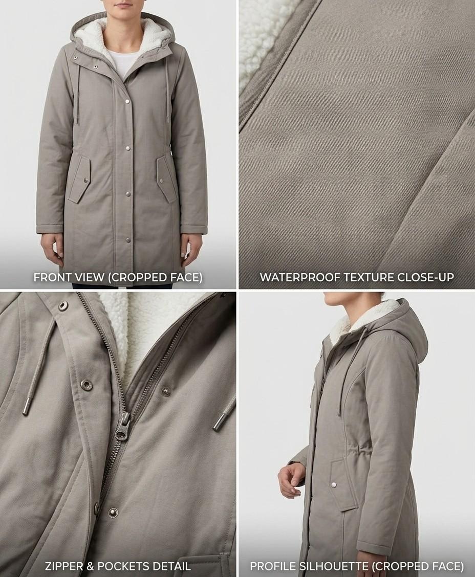 VIDAL BORDEAUX | PARKA D'HIVER DOUBLÉE EN POLAIRE POUR FEMMES