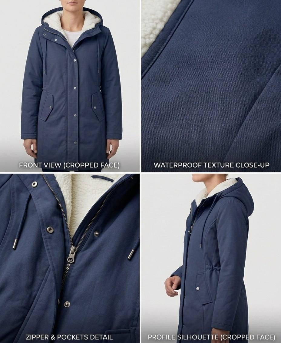 VIDAL BORDEAUX | PARKA D'HIVER DOUBLÉE EN POLAIRE POUR FEMMES