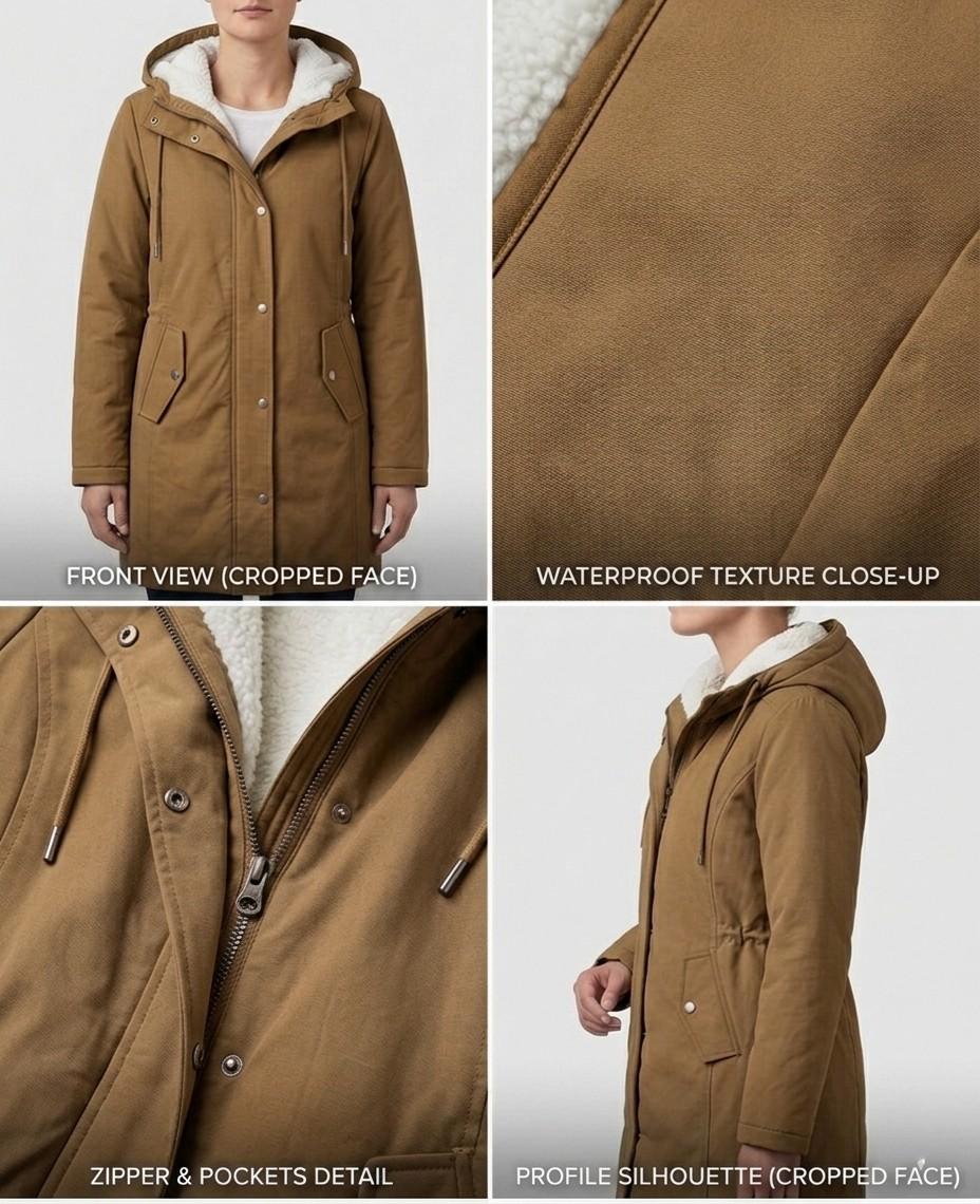 VIDAL BORDEAUX | PARKA D'HIVER DOUBLÉE EN POLAIRE POUR FEMMES