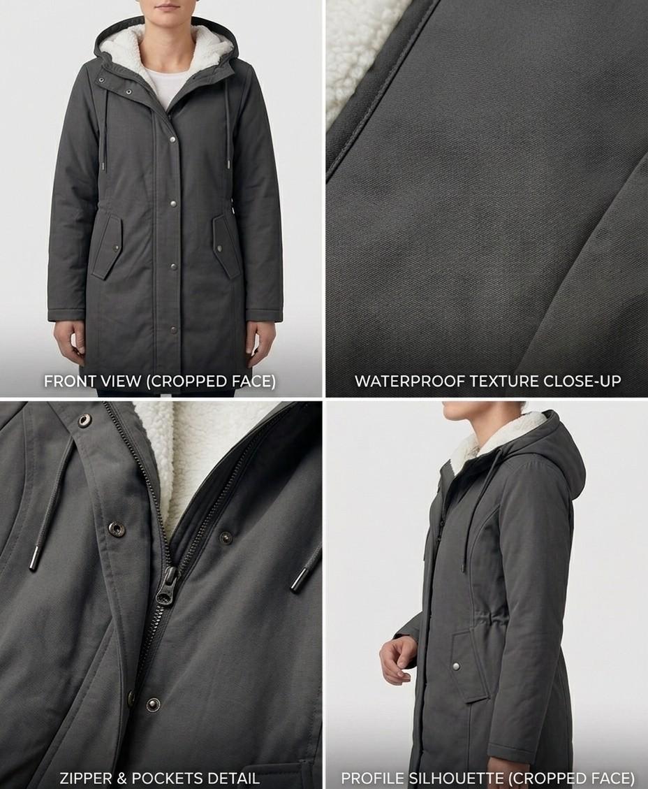 VIDAL BORDEAUX | PARKA D'HIVER DOUBLÉE EN POLAIRE POUR FEMMES