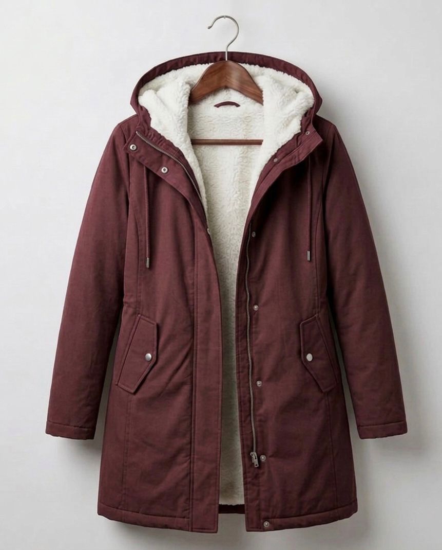 VIDAL BORDEAUX | PARKA D'HIVER DOUBLÉE EN POLAIRE POUR FEMMES