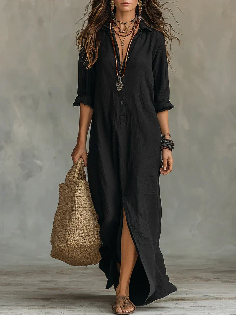 VIDAL BORDEAUX | ROBE MAXI CHIC FLUIDE POUR FEMMES