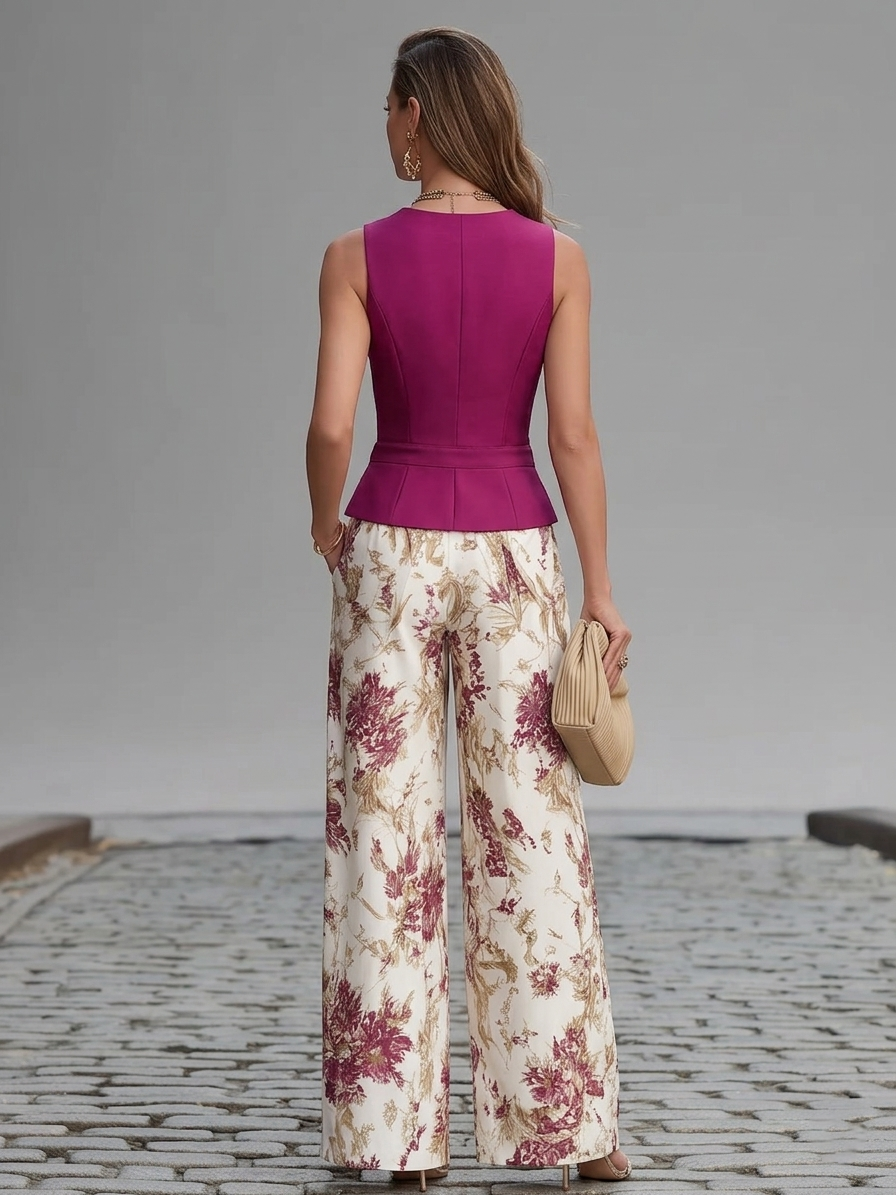 MOREAU LYON | ENSEMBLE PANTALON FLORAL POUR FEMMES