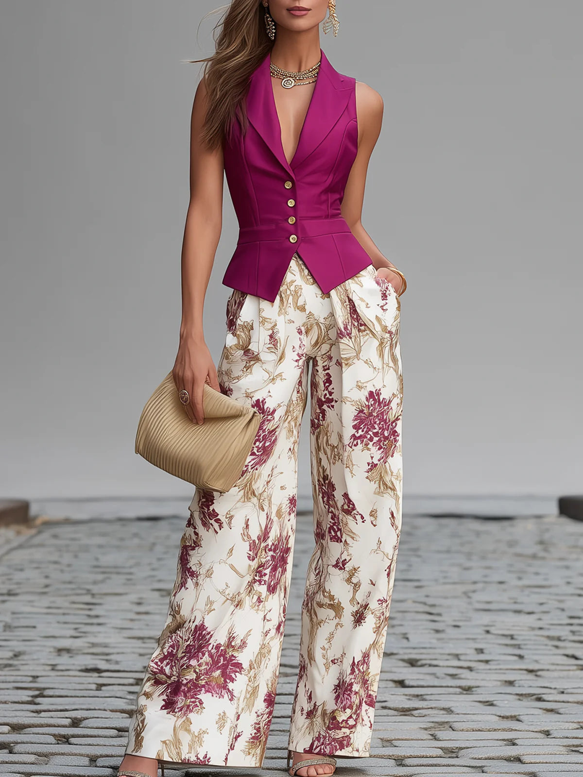 MOREAU LYON | ENSEMBLE PANTALON FLORAL POUR FEMMES