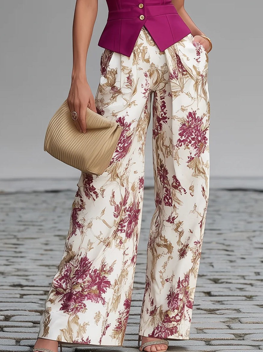 MOREAU LYON | ENSEMBLE PANTALON FLORAL POUR FEMMES