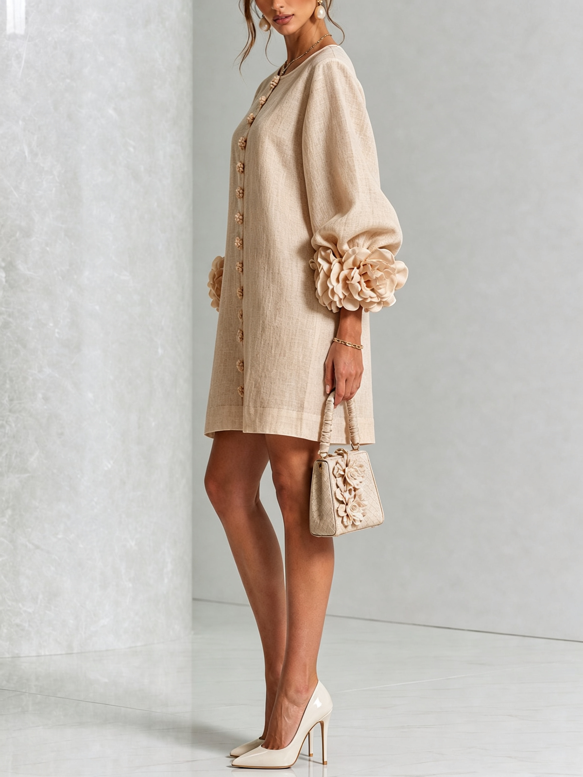 Coraline | Robe Mini à Manches Florales