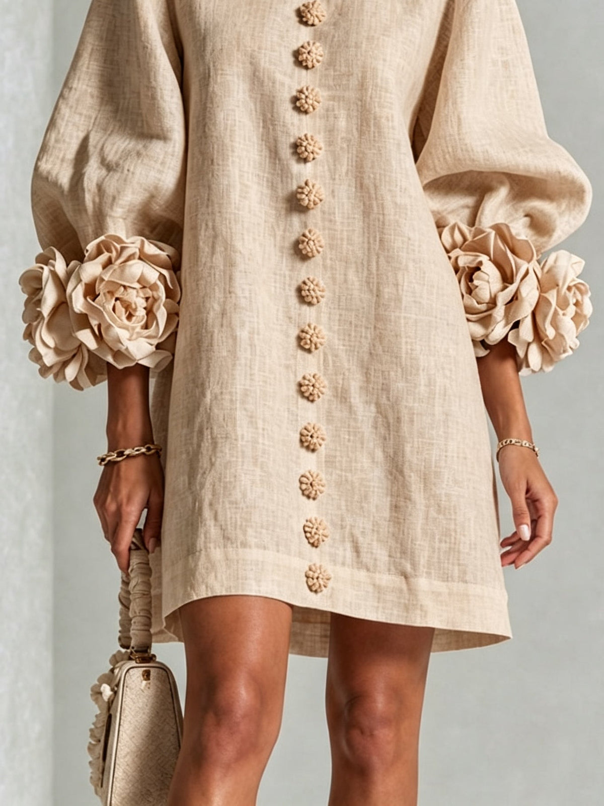 Coraline | Robe Mini à Manches Florales