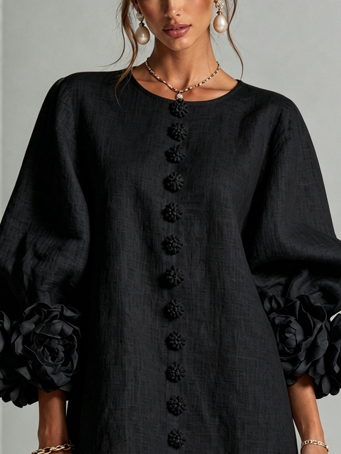 Anastasia | Robe Mini avec Manches Florales