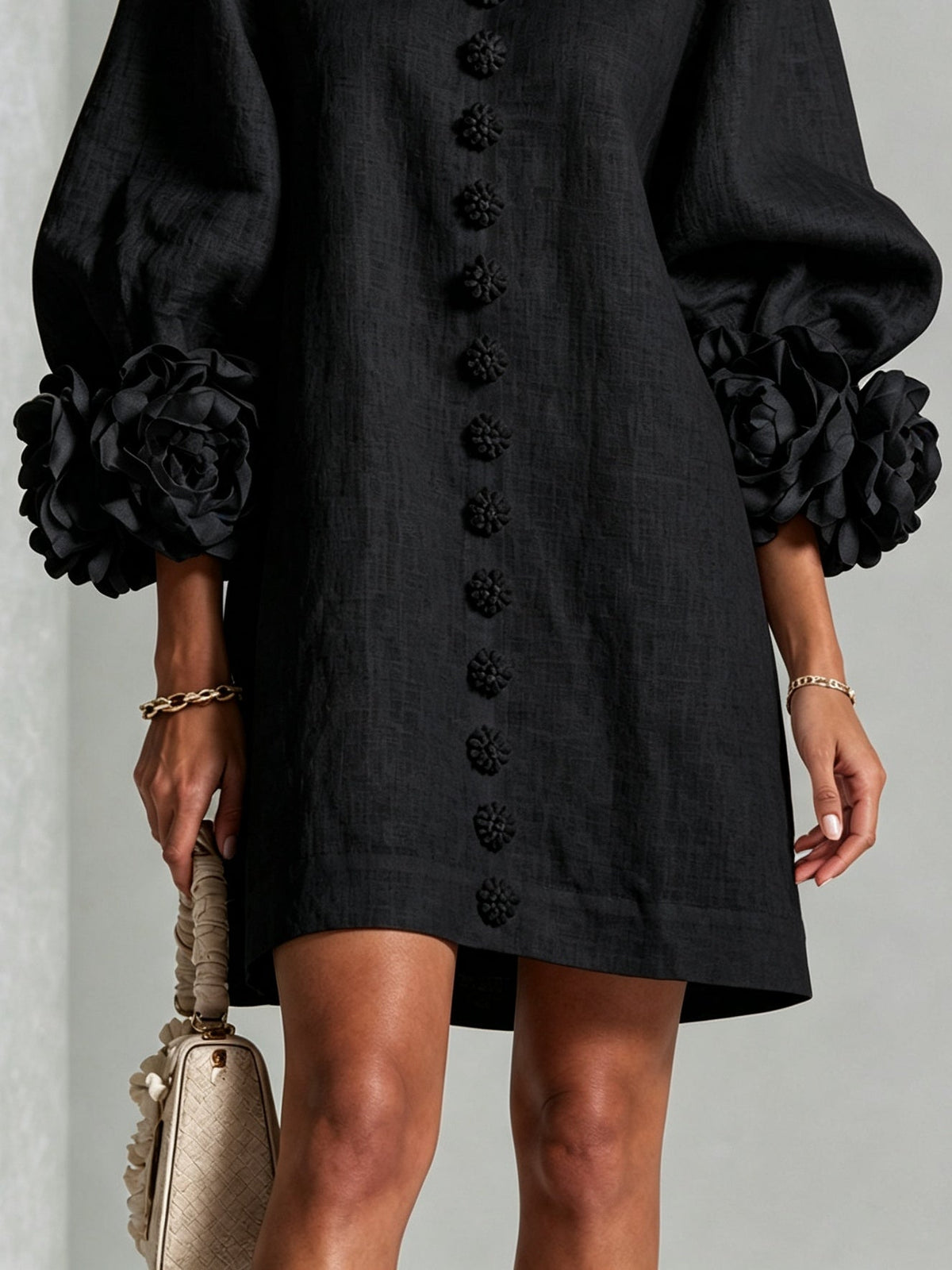 Anastasia | Robe Mini avec Manches Florales