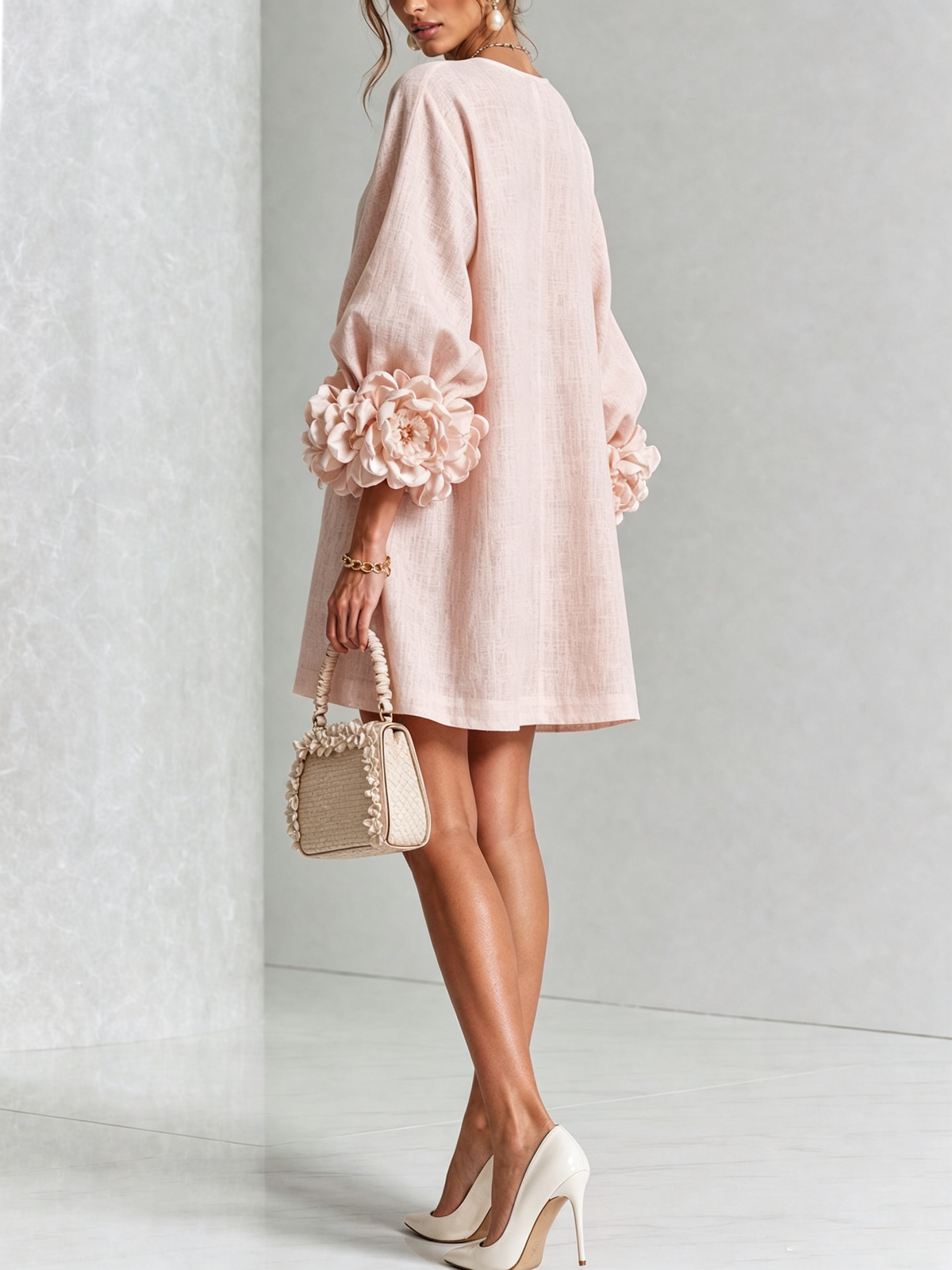Arabella | Robe Mini à Manches Fleuries