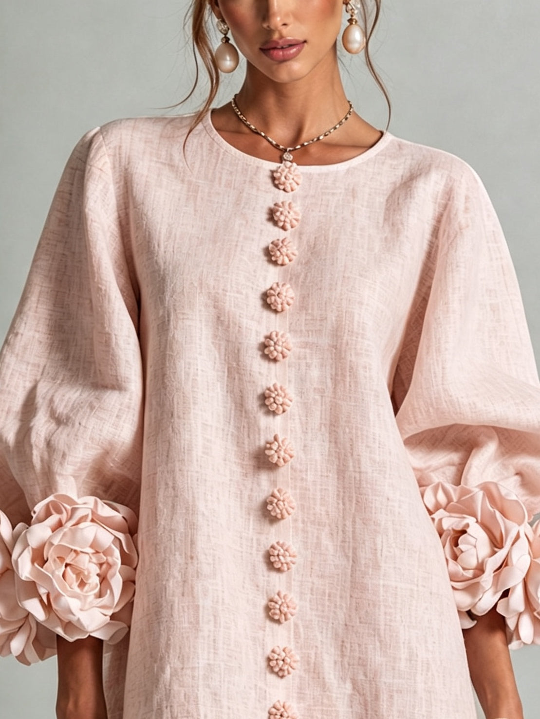 Arabella | Robe Mini à Manches Fleuries
