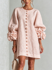 Arabella | Robe Mini à Manches Fleuries