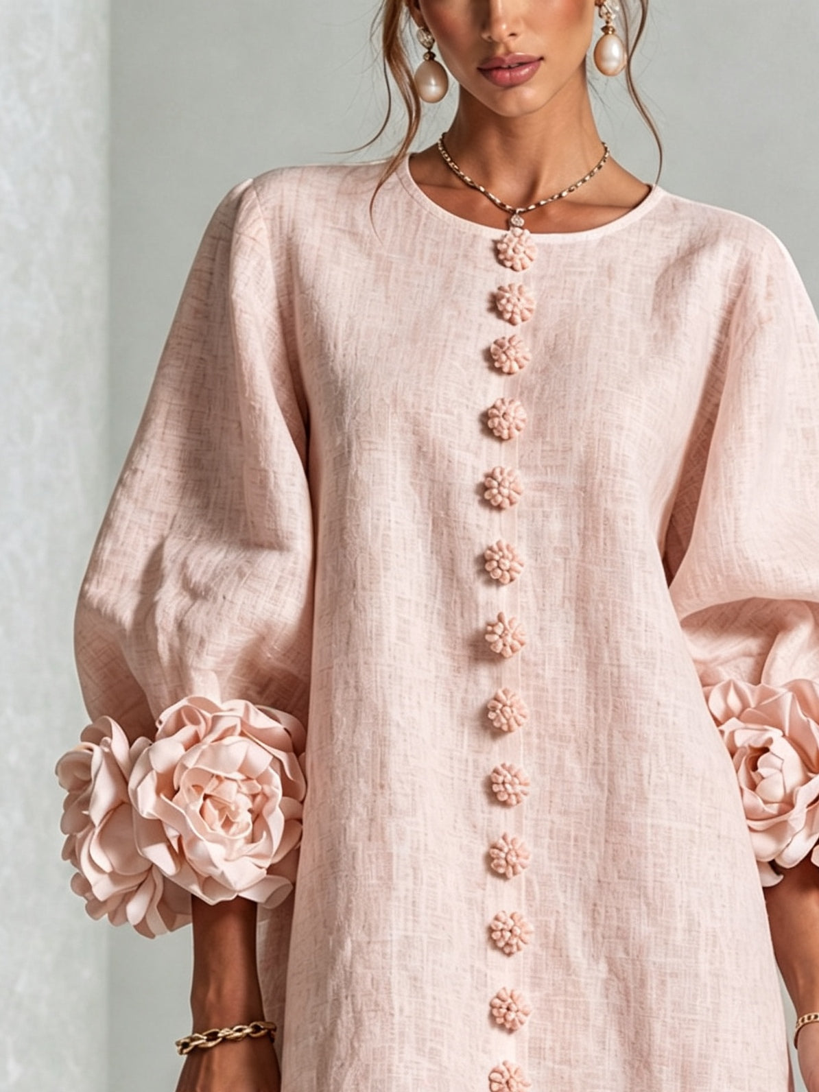 Arabella | Robe Mini à Manches Fleuries