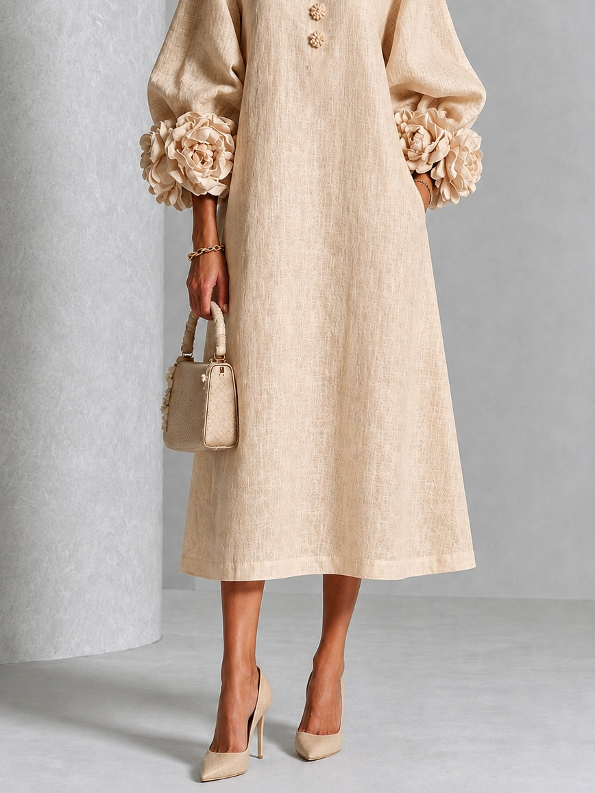 Adele | Robe Midi à Manches Florales
