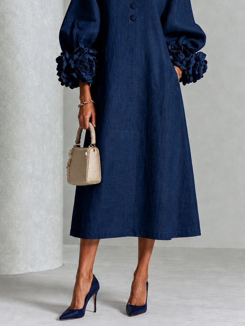 Winifred | Robe Midi à Manches Florales