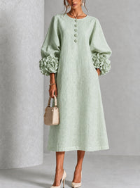 Clara | Robe Midi à Manches Florales