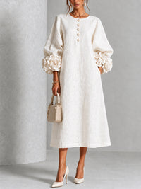 Magnolia | Robe Midi à Manches Florales