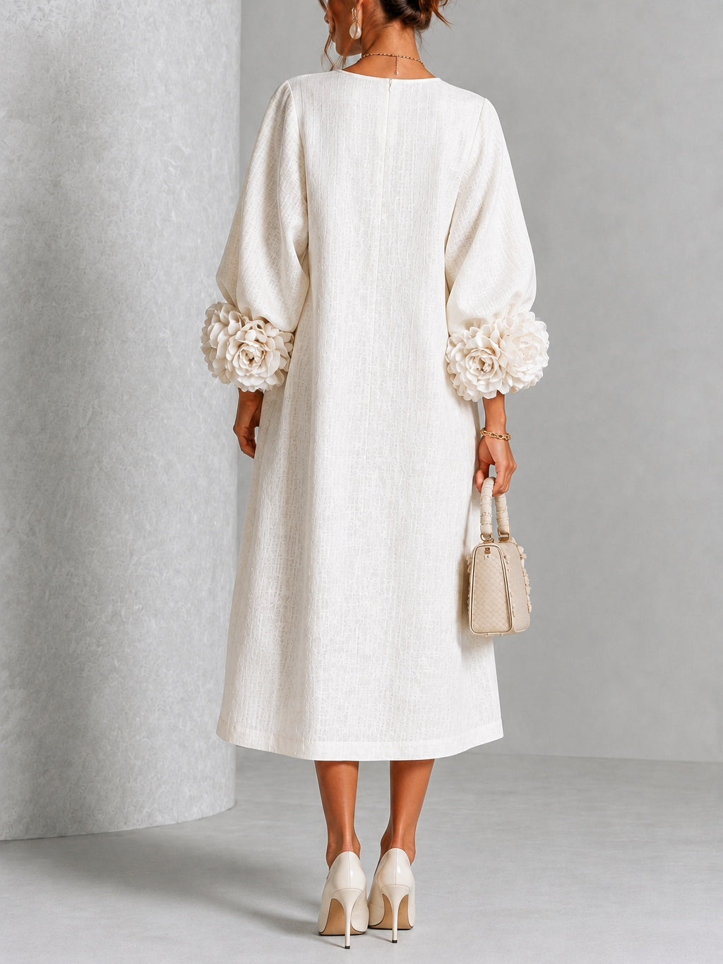 Magnolia | Robe Midi à Manches Florales