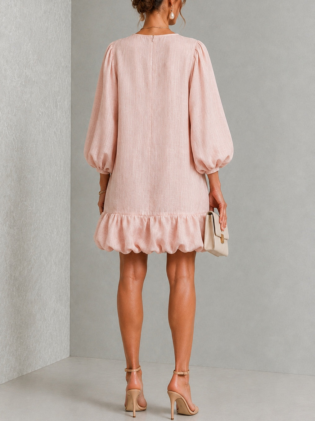 Verity | Robe Mini à Manches Bouffantes et Boutons Floraux