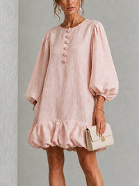 Verity | Robe Mini à Manches Bouffantes et Boutons Floraux