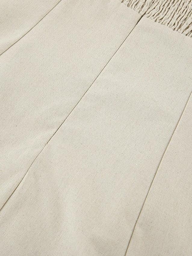 Robe Longue en Lin A-ligne Sans Bretelles