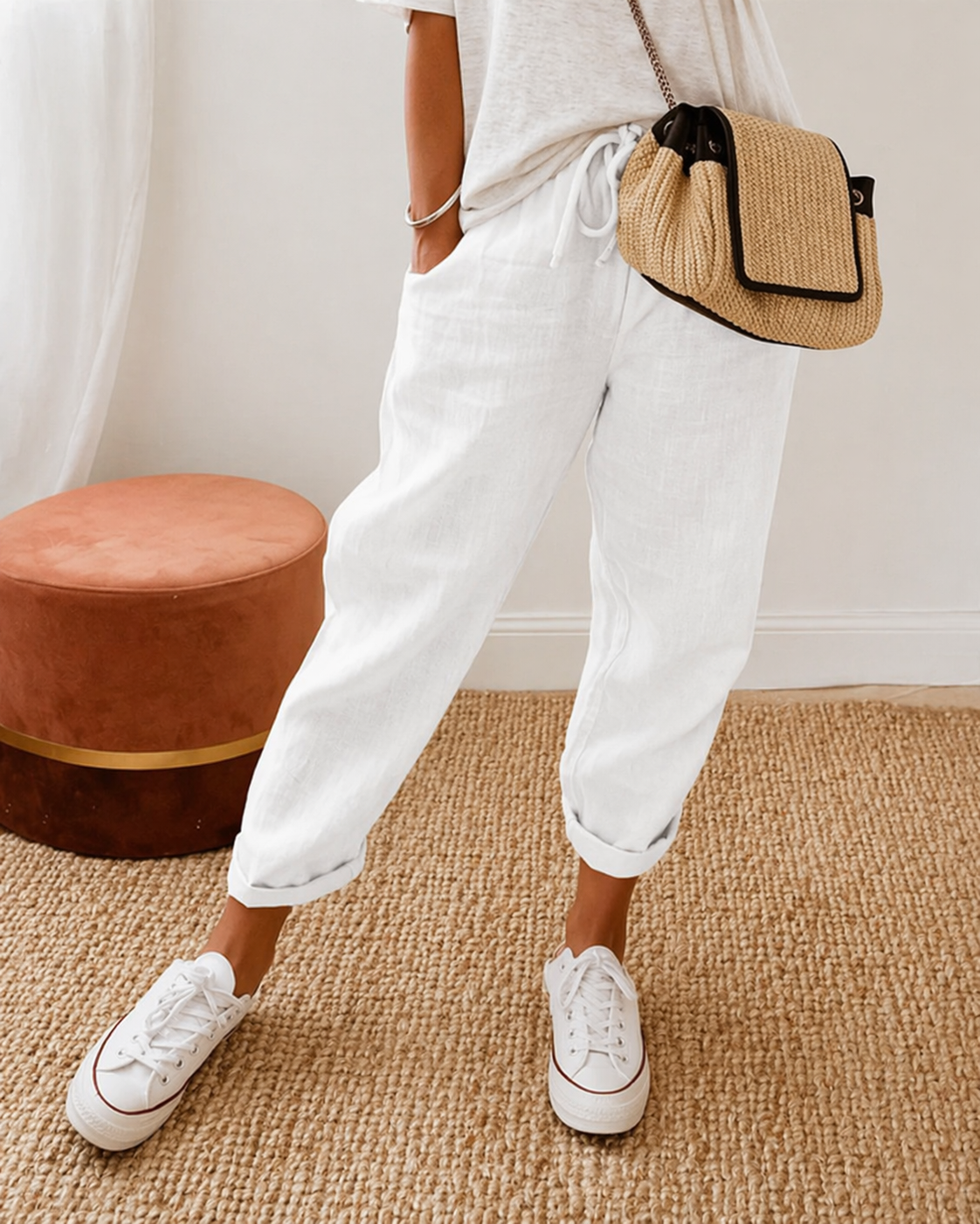 MOREAU LYON | PANTALON LIN DÉTENDU POUR FEMMES