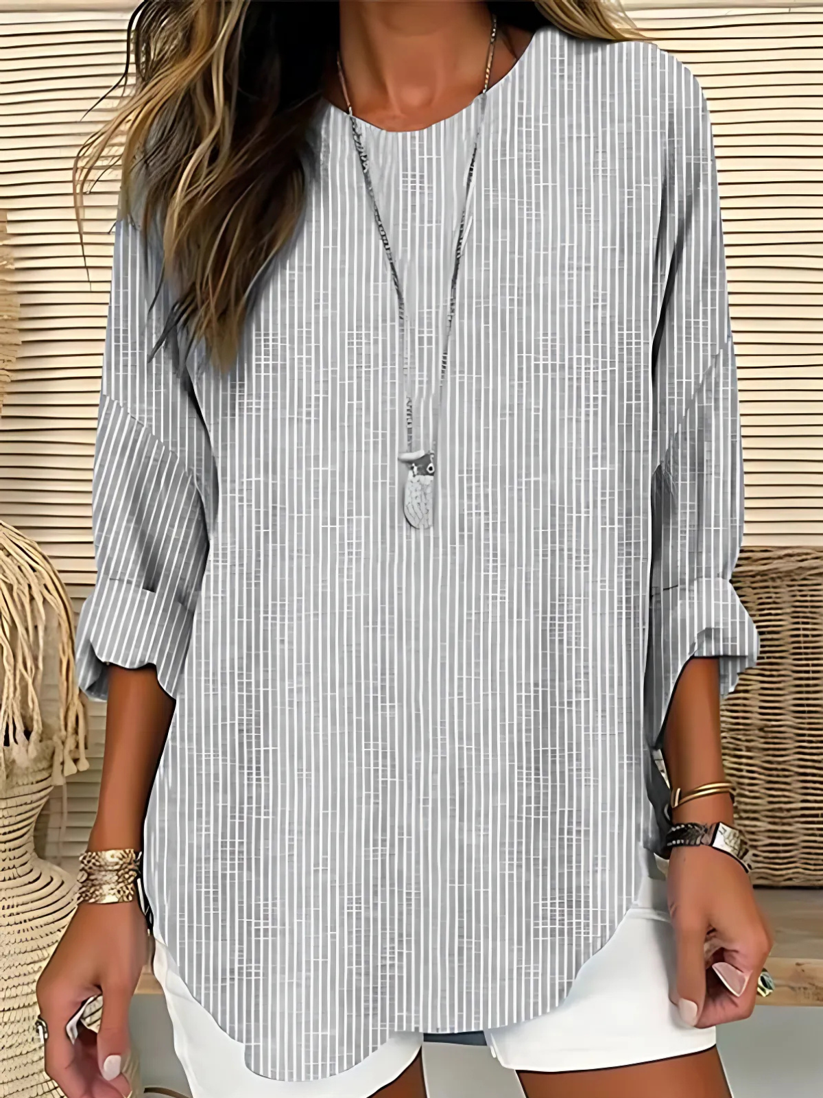 VIDAL BORDEAUX | BLOUSE À RAYURES POUR FEMME