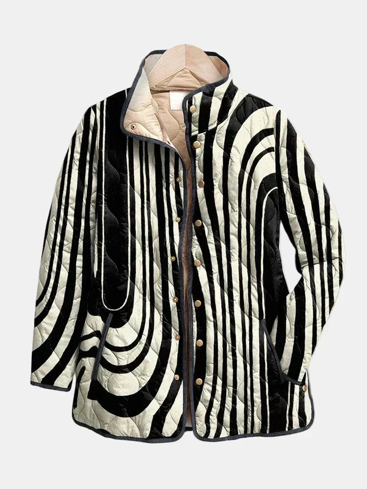 Soraya | Veste Matelassée Décontractée avec Design Géométrique Abstrait