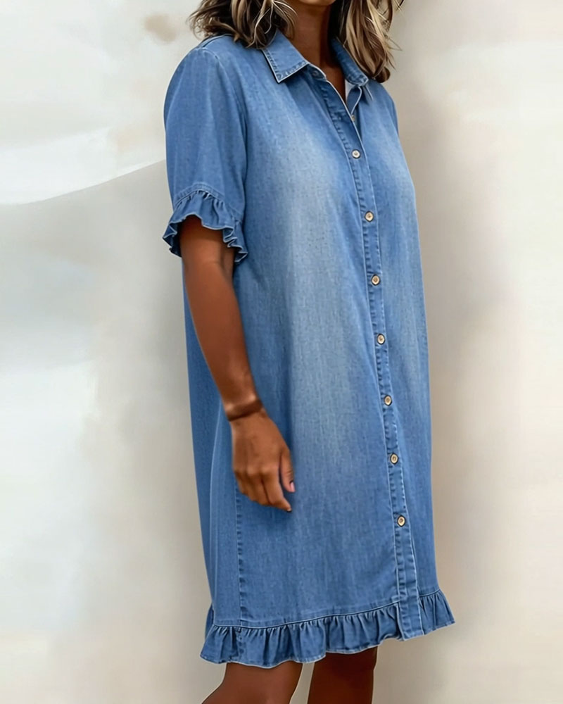 MOREAU LYON | ROBE EN DENIM À BOUTONS POUR FEMMES