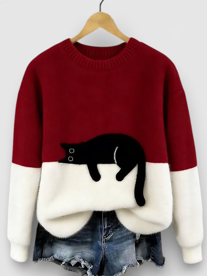 VIDAL BORDEAUX | PULL IMPRIMÉ FÉLIN POUR FEMMES