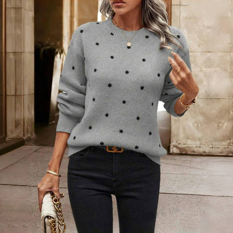 VIDAL BORDEAUX | PULL EN MAILLE À POIS POUR FEMME
