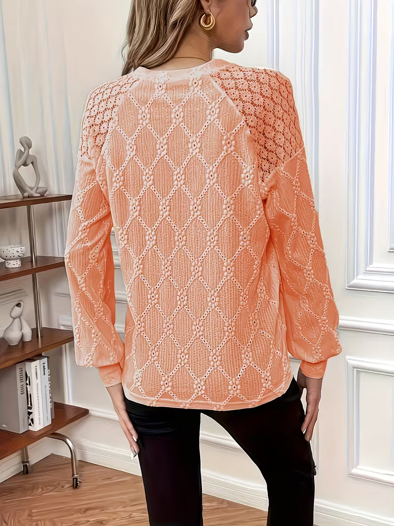 VIDAL BORDEAUX | BLOUSE TISSÉE COL ROND POUR FEMMES
