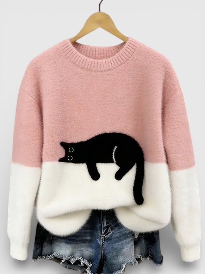 VIDAL BORDEAUX | PULL IMPRIMÉ FÉLIN POUR FEMMES