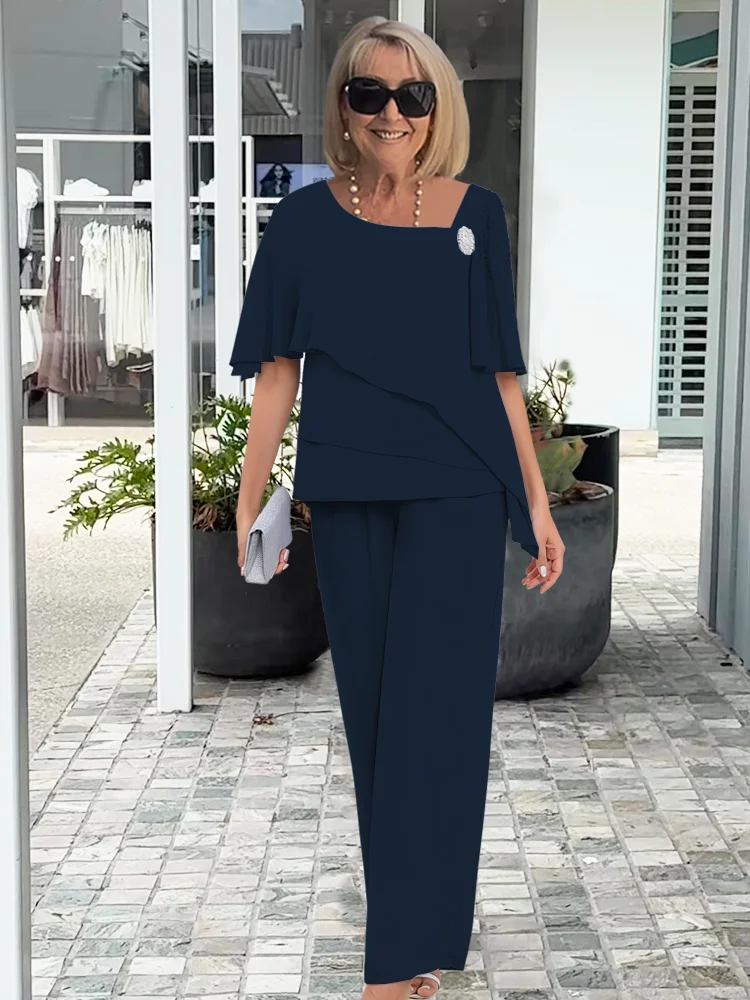 MOREAU LYON | ENSEMBLE PANTALON EN CHIFFON ÉLÉGANT POUR FEMMES