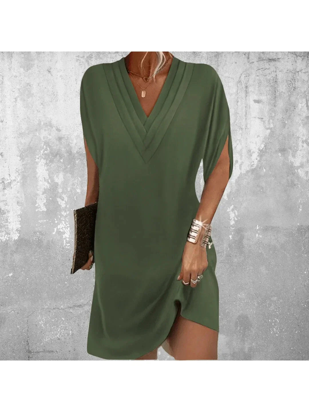 MOREAU LYON | ROBE TUNIQUE À COL EN V POUR FEMMES