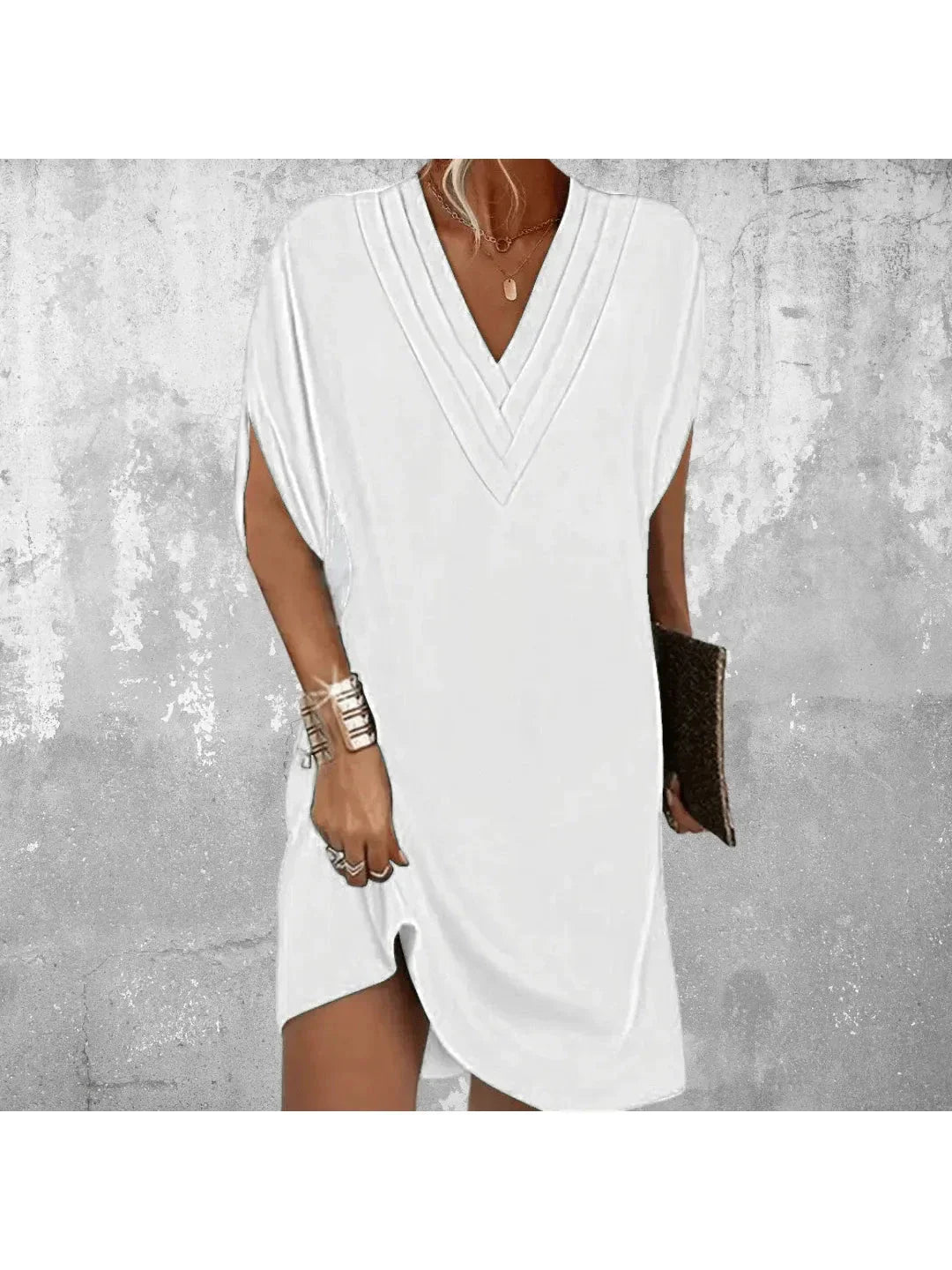 MOREAU LYON | ROBE TUNIQUE À COL EN V POUR FEMMES