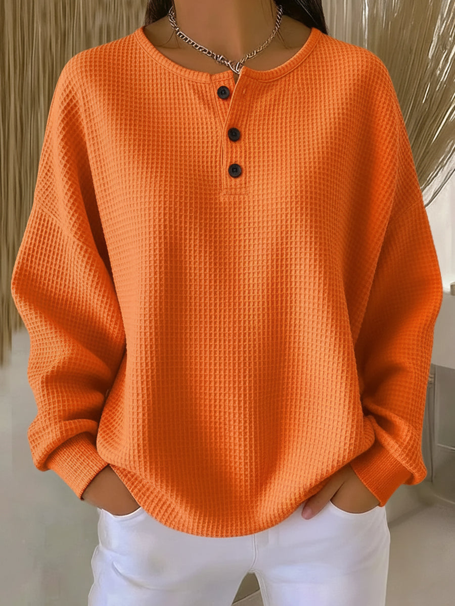 Mirabel™ | Sweat-shirt Henley en Gaufre Confortable