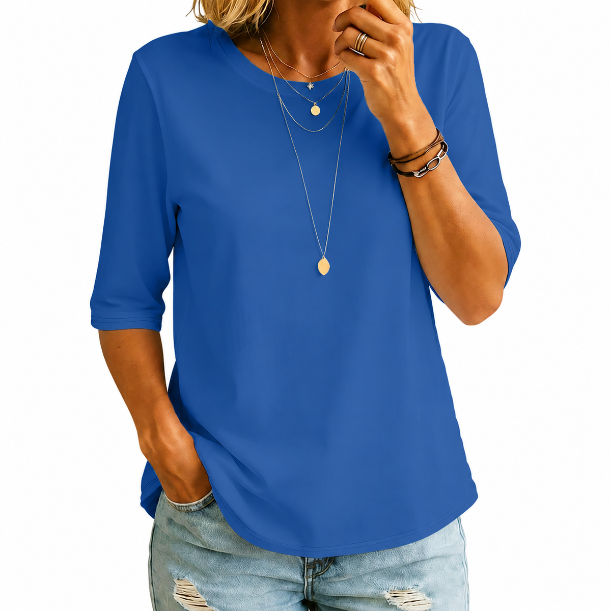 VIDAL BORDEAUX | T-SHIRT À MANCHES MI-LONGUES POUR FEMMES
