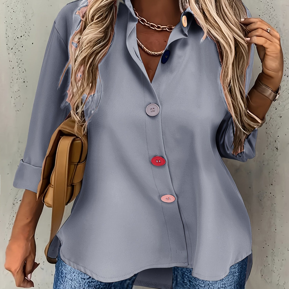 VIDAL BORDEAUX | CHIC BLOUSE À BOUTONS POUR FEMMES