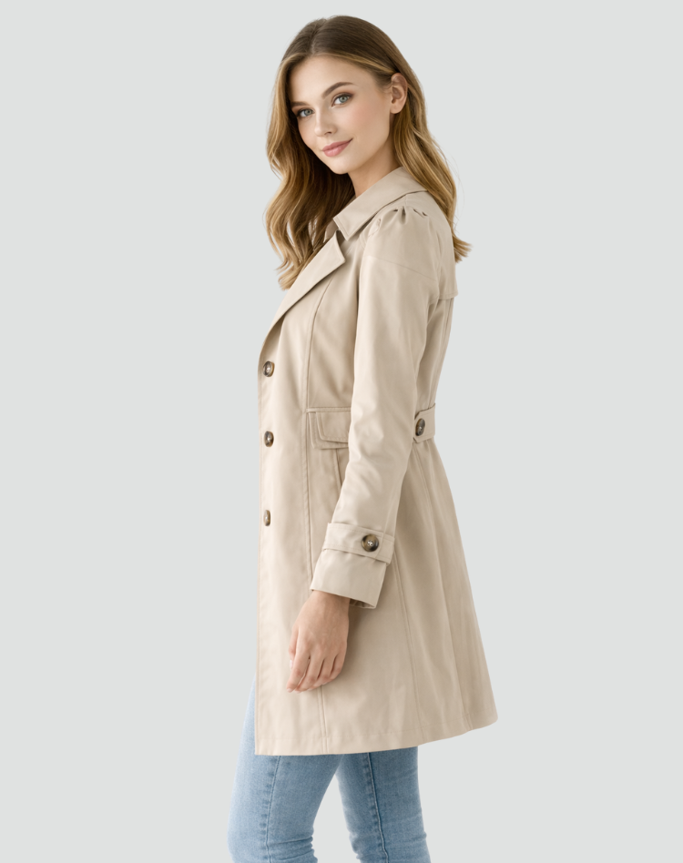 VIDAL BORDEAUX | TRANCHÉE MANTEAU CLASSIQUE À REVERS POUR FEMMES