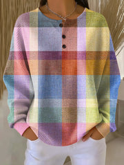 Linnet | Pull Henley à Carreaux Confortable