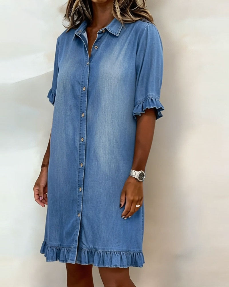 MOREAU LYON | ROBE EN DENIM À BOUTONS POUR FEMMES