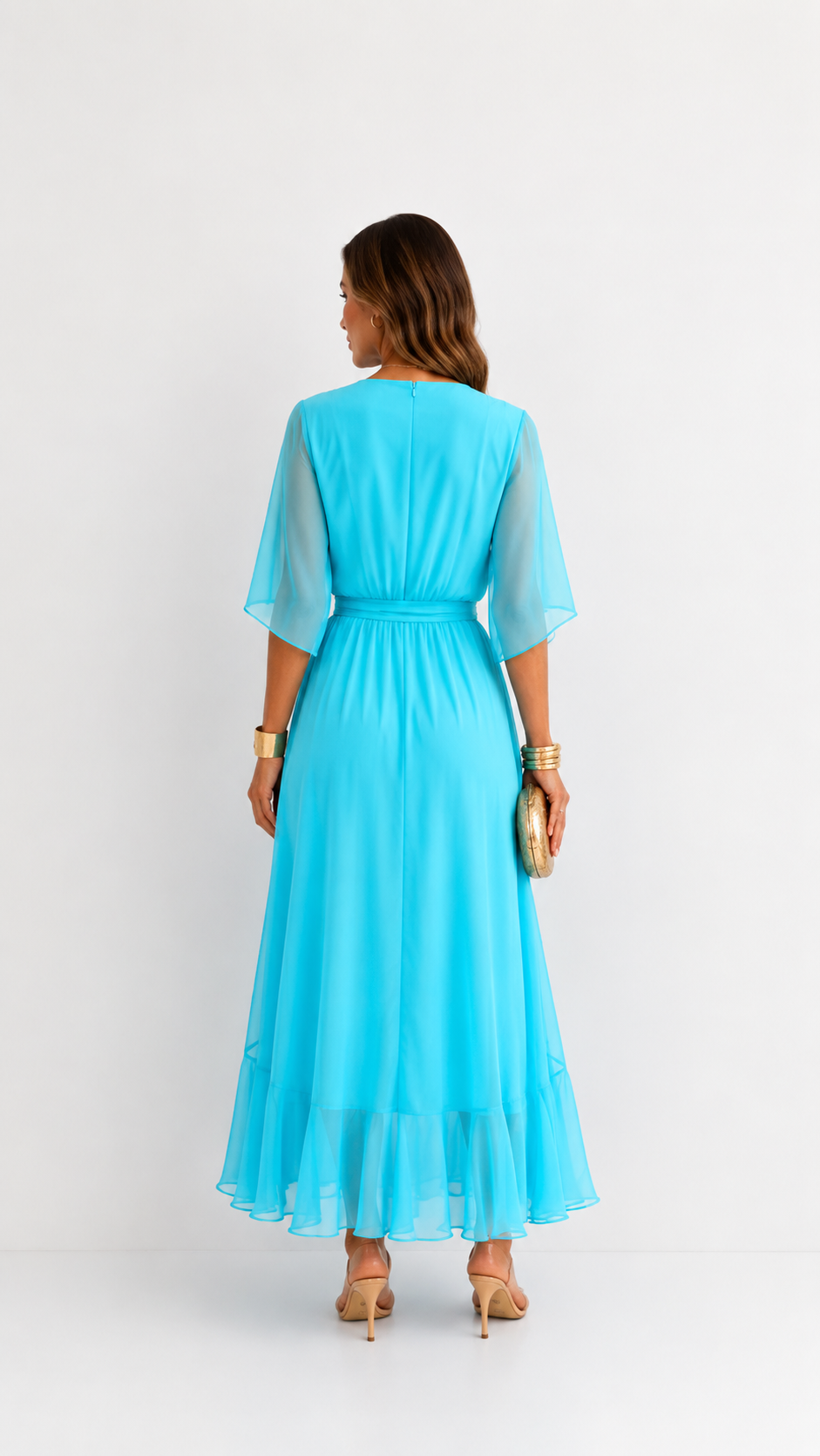 MOREAU LYON | ROBE EN CHIFFON À ENVELOPPER POUR FEMMES