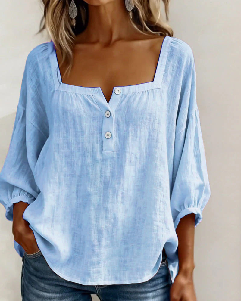 VIDAL BORDEAUX | BLOUSE À COL CARRE POUR FEMMES