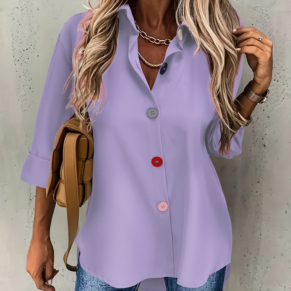 VIDAL BORDEAUX | CHIC BLOUSE À BOUTONS POUR FEMMES
