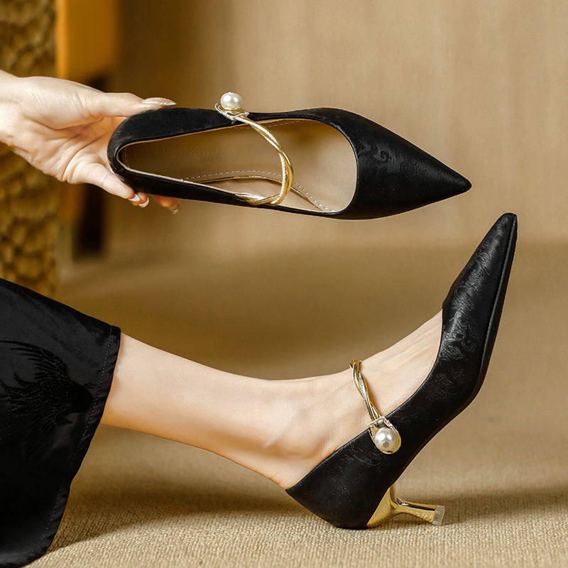 Camila | Talons Aiguilles avec Sangle en Perles