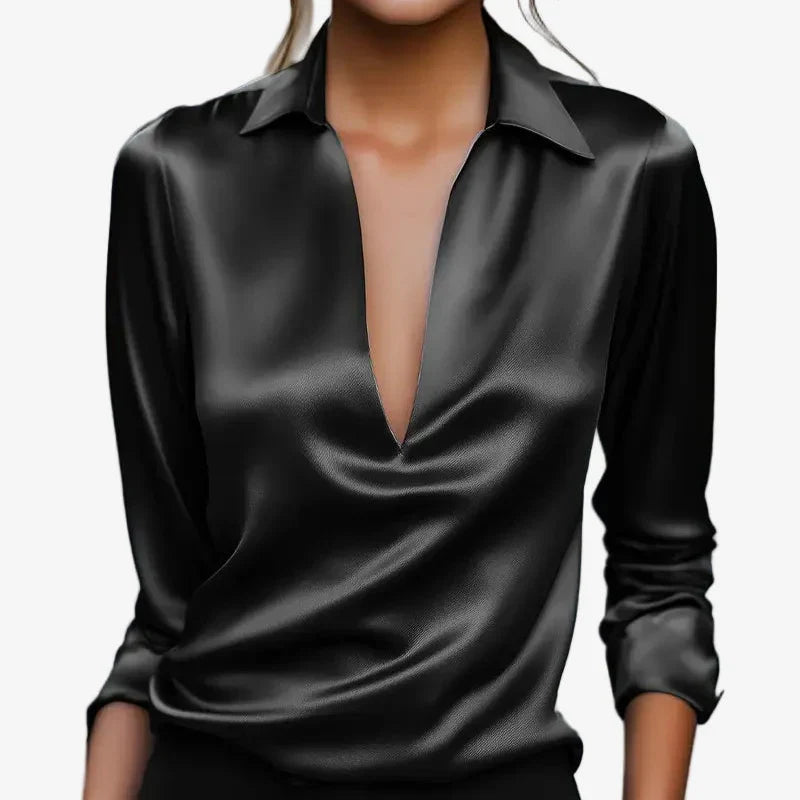 VIDAL BORDEAUX | BLOUSE SATINÉE ÉLÉGANTE POUR FEMMES