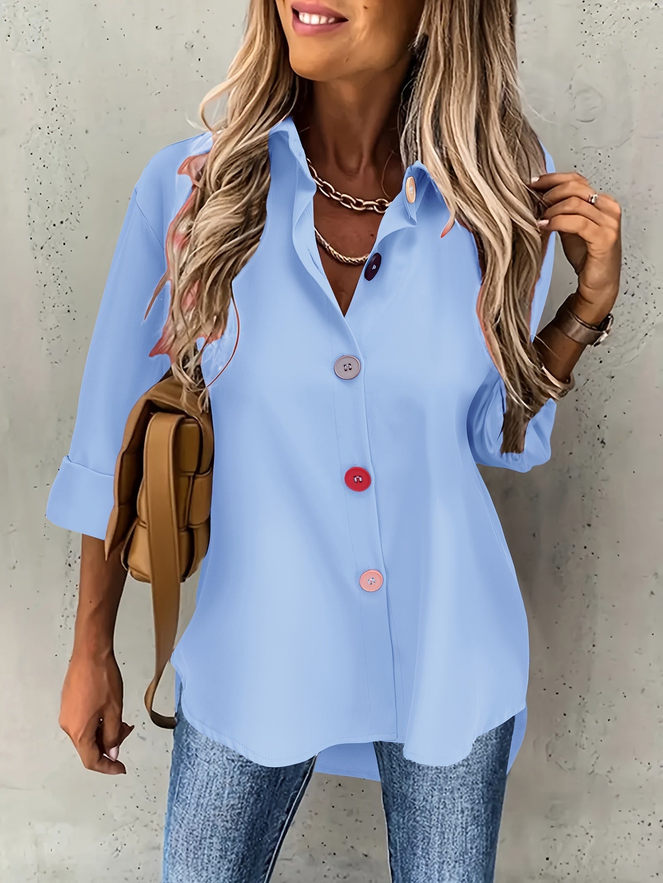 VIDAL BORDEAUX | CHIC BLOUSE À BOUTONS POUR FEMMES