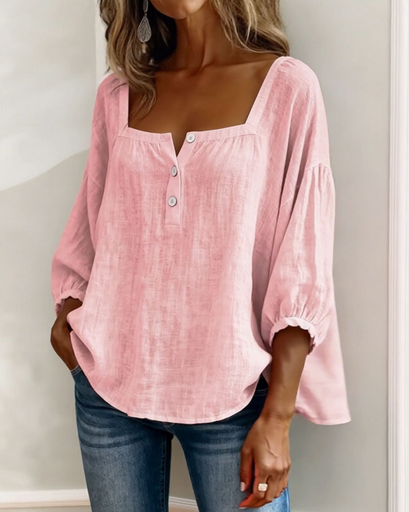 VIDAL BORDEAUX | BLOUSE À COL CARRE POUR FEMMES